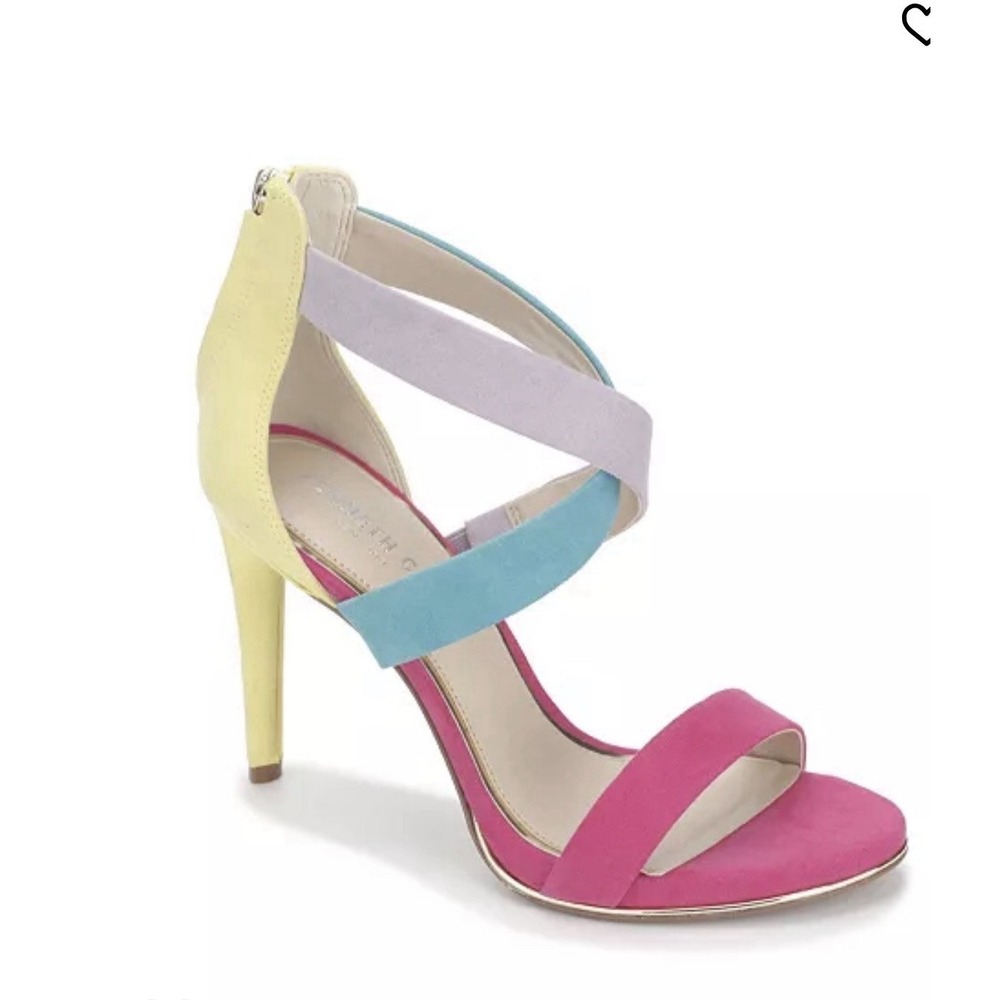 Kenneth Cole New York Brooke Cross Dress Sandals Multi Color Womens Heels Sz 6 - Picture 6 of 6